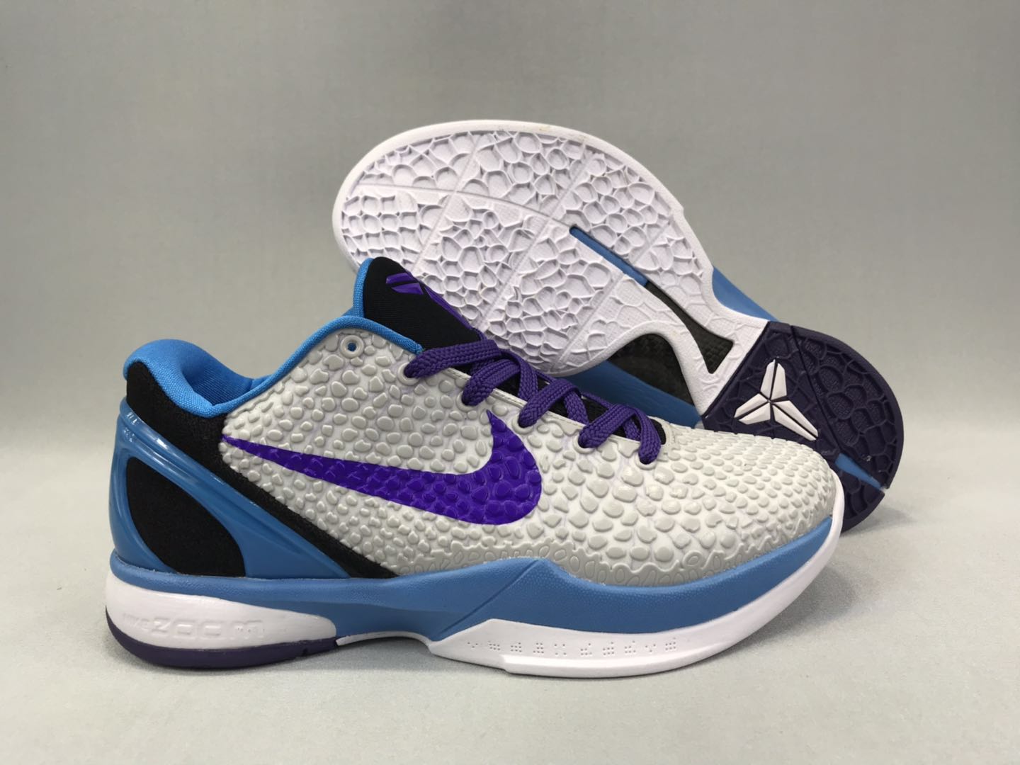 Nike Kobe 6 SnakeSkin Grey Purple Blue Black Shoes